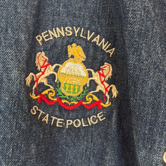 Pennsylvania State police vintage jean jacket. Size large. - Picture 2 of 10